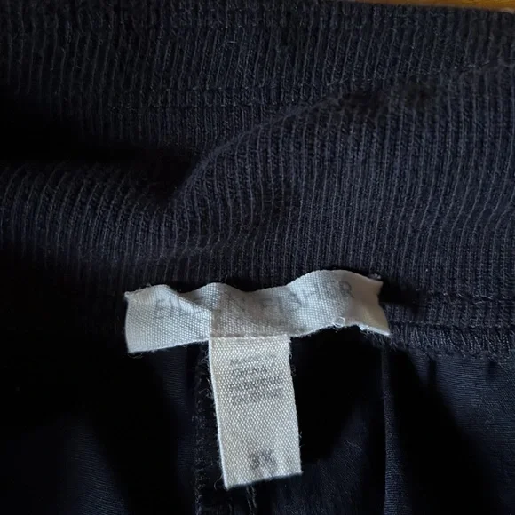Eileen Fisher Black Cotton Pull on Drawstring Waist Pants - Picture 5 of 6